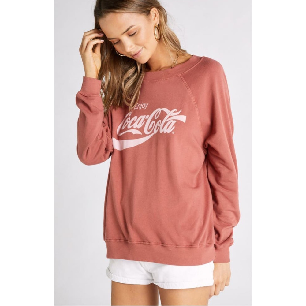 Coca Cola Vintage Pink Valentine Crewneck Unisex Cotton Sweatshirt Sz Medium